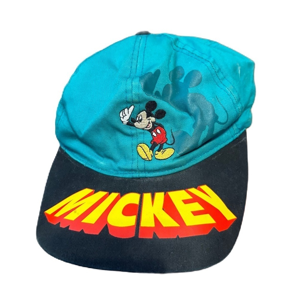 Vintage Mickey Mouse Unlimited SnapBack Colorful Hat 90s Blue Yellow Bold